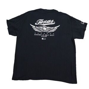 Texas Department Of Public Safety Aviation T-Shirt XL Black Double Sided Print